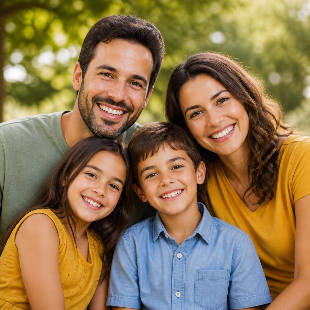 Família feliz e saudável cuidando da saúde com UNO